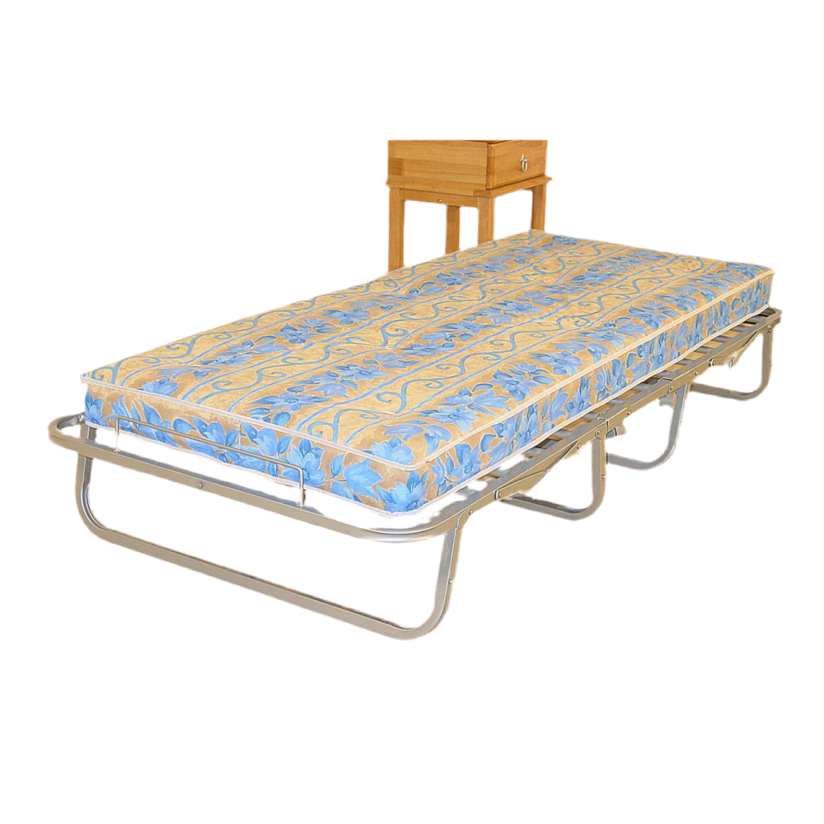 Compact Silver Metal Folding Bed for Singles - Puyallup Collection with Space-Saving Design
