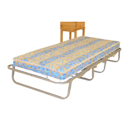 Compact Silver Metal Folding Bed for Singles - Puyallup Collection with Space-Saving Design