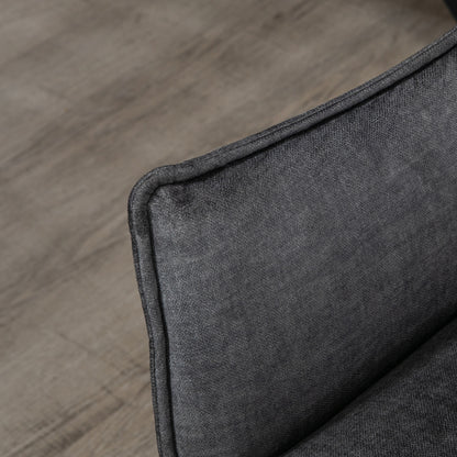HOMCOM Accent Chairs for Living Room, Bedroom Arm Chair with Steel Legs, Dark Grey
