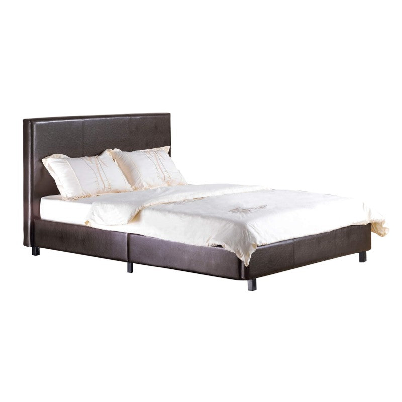 Luxurious Purbeck Brown Faux Leather Effect Bed with High Headboard Opulent Style - 3ft Single