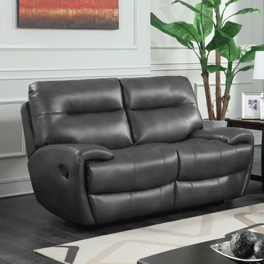 Dorchester Grey Leather Gel & PU 2-Seater Recliner Sofa - Luxury Comfort for Your Living Room