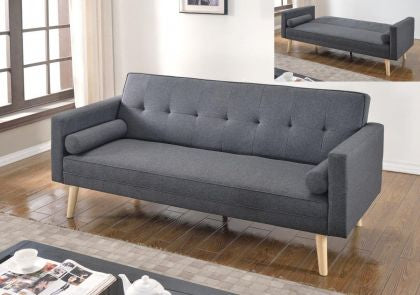 Luxurious Littleton Linen Fabric 3 Seater Sofa Bed Contemporary Comfort in Dark Grey
