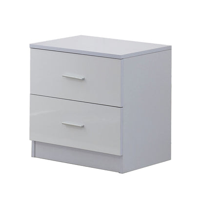 HOMCOM igh Gloss 3 Piece Trio Bedroom Furniture Set Wardrobe + Chest Of Drawer + Bedside White