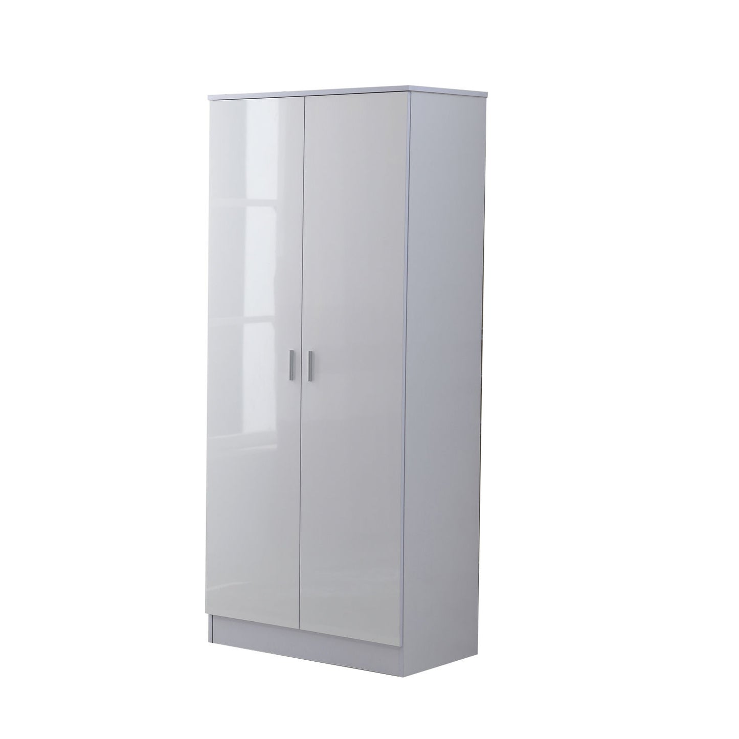 HOMCOM igh Gloss 3 Piece Trio Bedroom Furniture Set Wardrobe + Chest Of Drawer + Bedside White