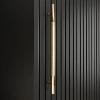Adel Wooden Wardrobe | Sliding | Black | Shelves & Rails | 2 Doors | 150cm