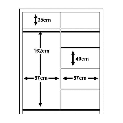 Contemporary Matt Grey Sliding Door Wardrobe with Ample Storage | Sliding | Matt Grey | LED Lighting, Shelves | 2 Doors | 120cm