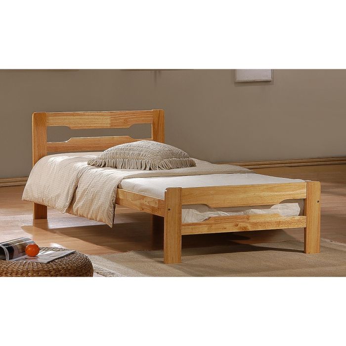 Antique Pine Rubberwood Single Bed Frame - Classic 3ft Carlisle Design