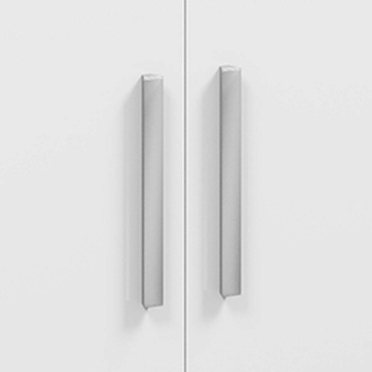 4 Door Mirrored Wardrobe in Gloss White with Adjustable Shelves and Rails