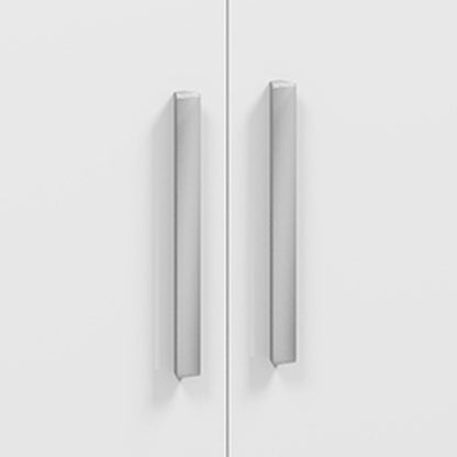 4 Door Mirrored Wardrobe in Gloss White with Adjustable Shelves and Rails