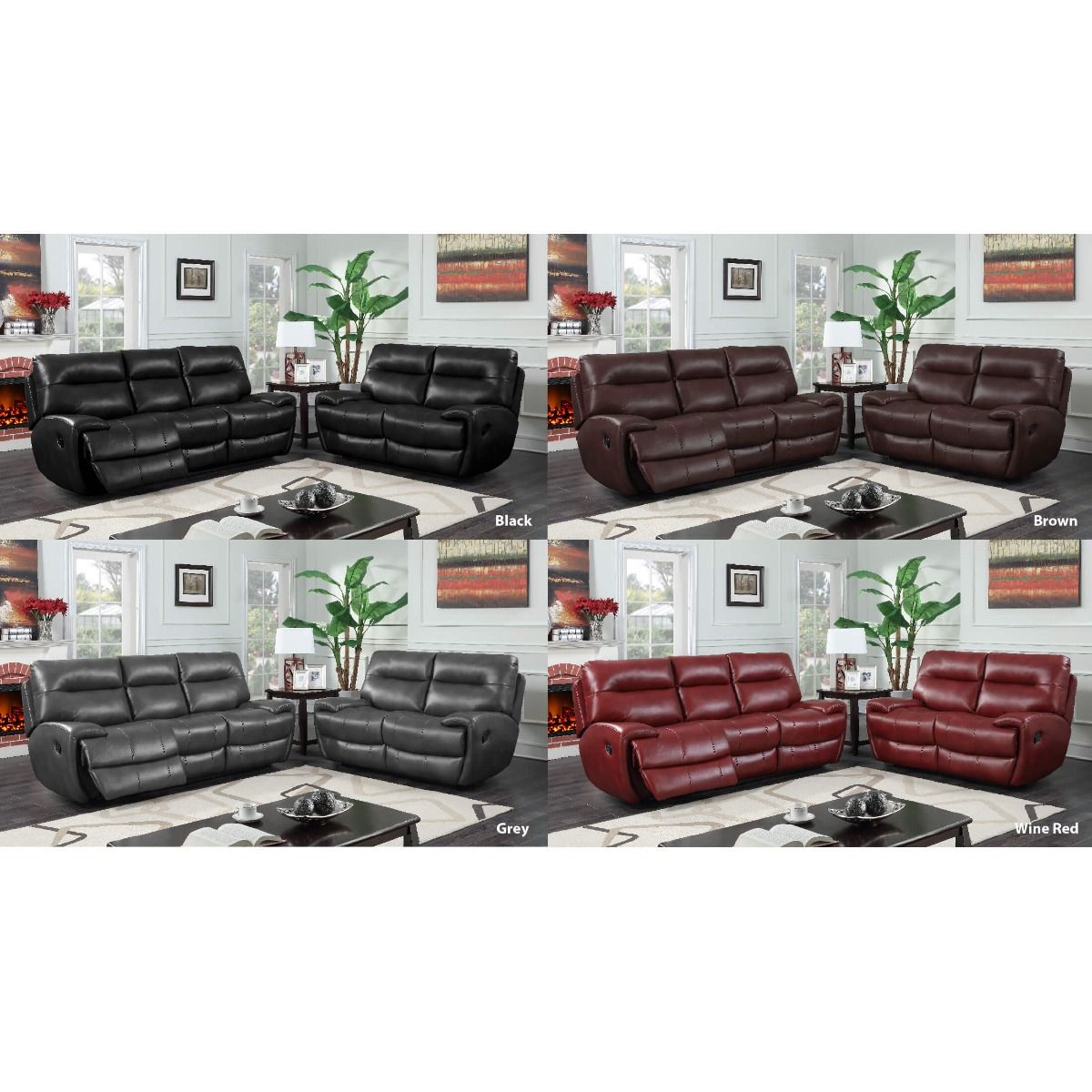 Luxurious Red Leather Gel 3 Seater Recliner Sofa - Dorchester by Home Done