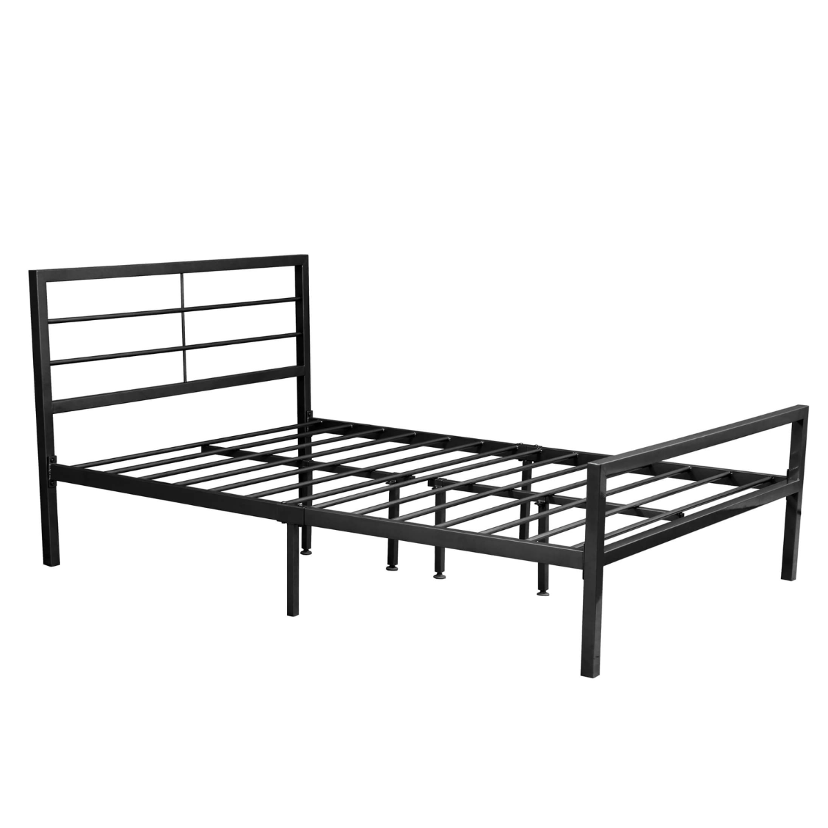 Atherton Black Metal Contract Bed - Durable Double 4ft6 with Extra Support and Classic Elegance