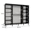 Barrie I Mirrored Wardrobe | Sliding | Black | Mirrors, Shelves | 3 Doors | 250cm