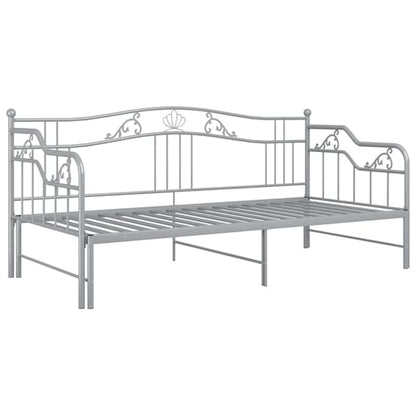 Grey Metal Frame Pull-Out Single Sofa Bed by FURCO - Space-Saving Design