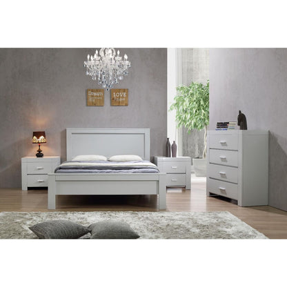 Elegant Grey Solid Wood King Size Bed from Dunstable Luxuries ��� Stylish & Durable Design
