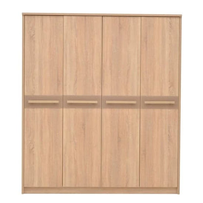 Canton 4-Door Wooden Wardrobe | Hinged | Sonoma Oak | Drawers | 4 Doors | 185cm