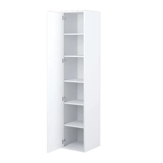 Crisp White High Gloss Wardrobe with Single Door and Ample Storage