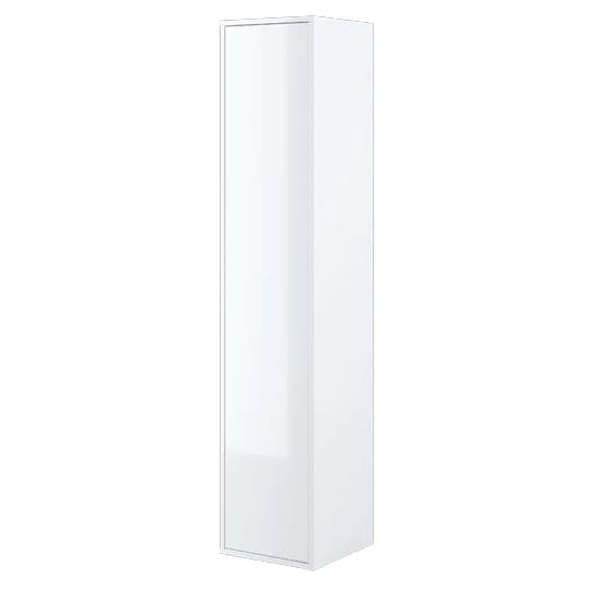 Crisp White High Gloss Wardrobe with Single Door and Ample Storage