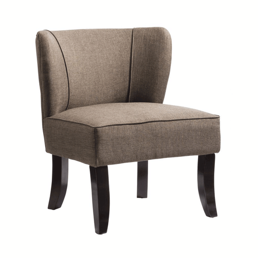 Elegantly Crafted Set of 2 Beige Fabric Chairs - Dorchester Collection with Antique Charm