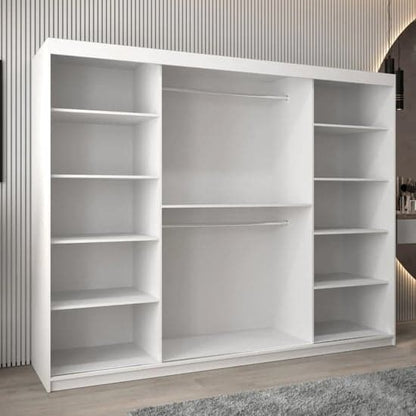 Eden Mirrored Sliding Wardrobe | White | Mirrors | 3 Doors | 250cm