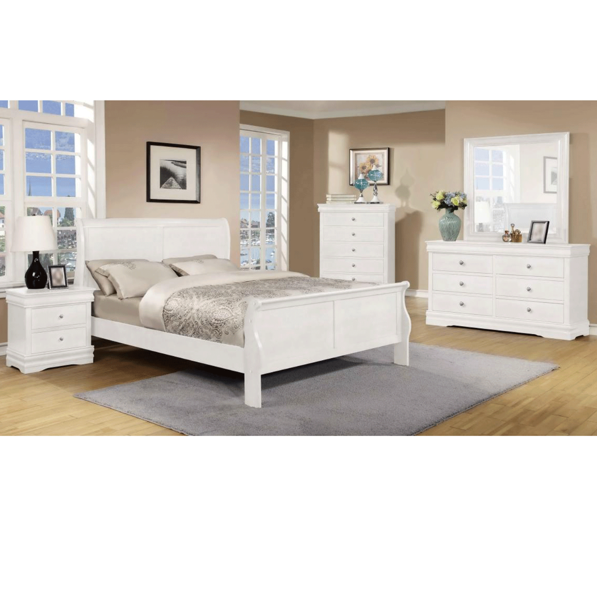 Cheshire Stylish Solid White Pine Double Bed - Classic Elegance