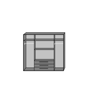 Vilma Mirrored Wardrobe with 4 Doors and 3 Drawers in Oak Finish | Modern Storage Solution