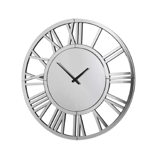 Large Silver Round Wall Clock - Maiclaire MDF & Glass Design for Living Room and Bedroom