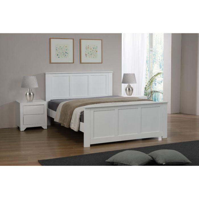 Chandler White Solid Wood Single Bed Frame - Timeless Elegance for Luxurious Sleep