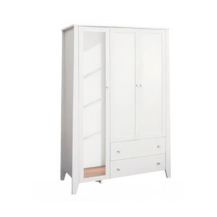 Tropique 3 Door Wardrobe - White - Nestium