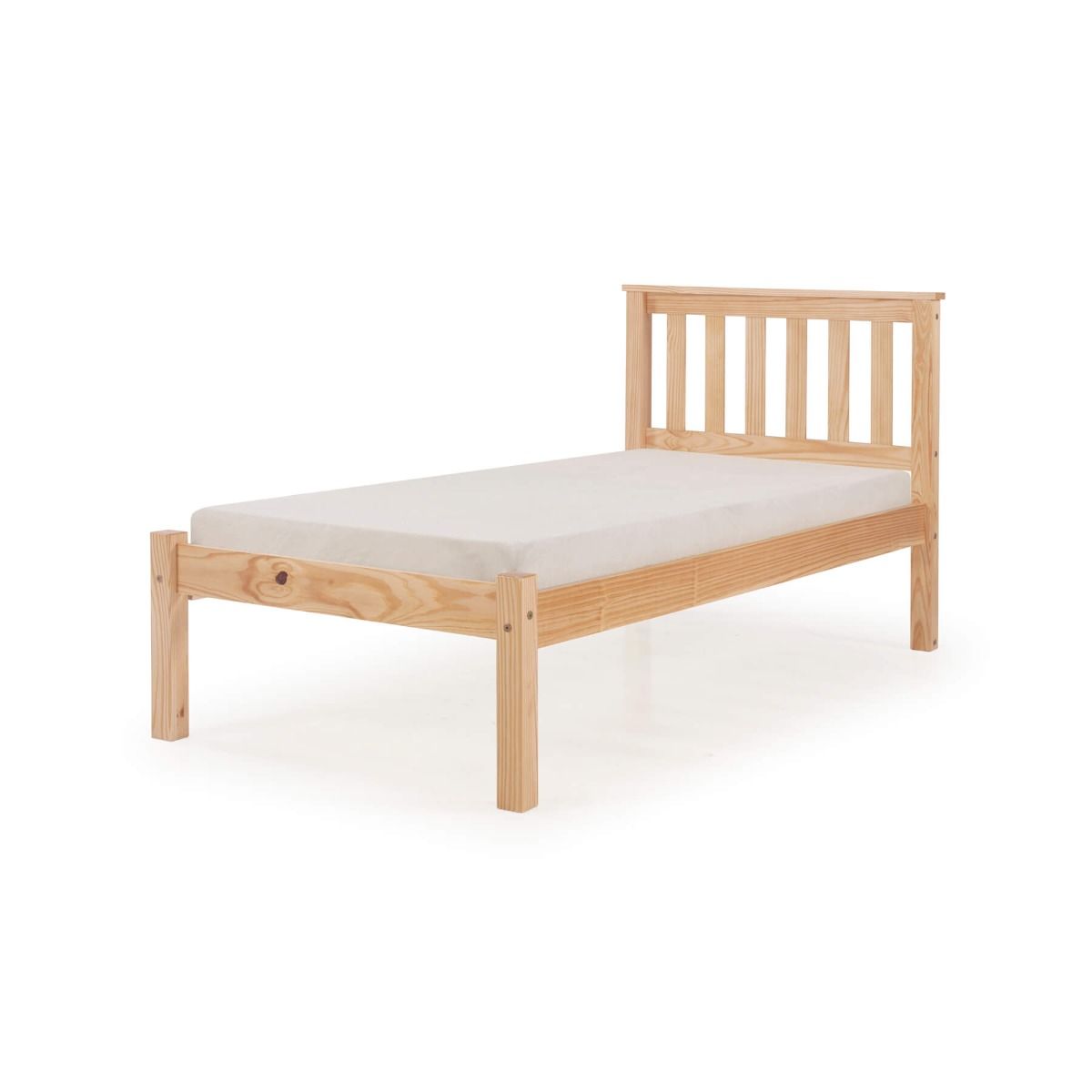 Chandler Antique Pine Solid Pinewood Single Bed Frame with Low Footboard - Classic Elegance