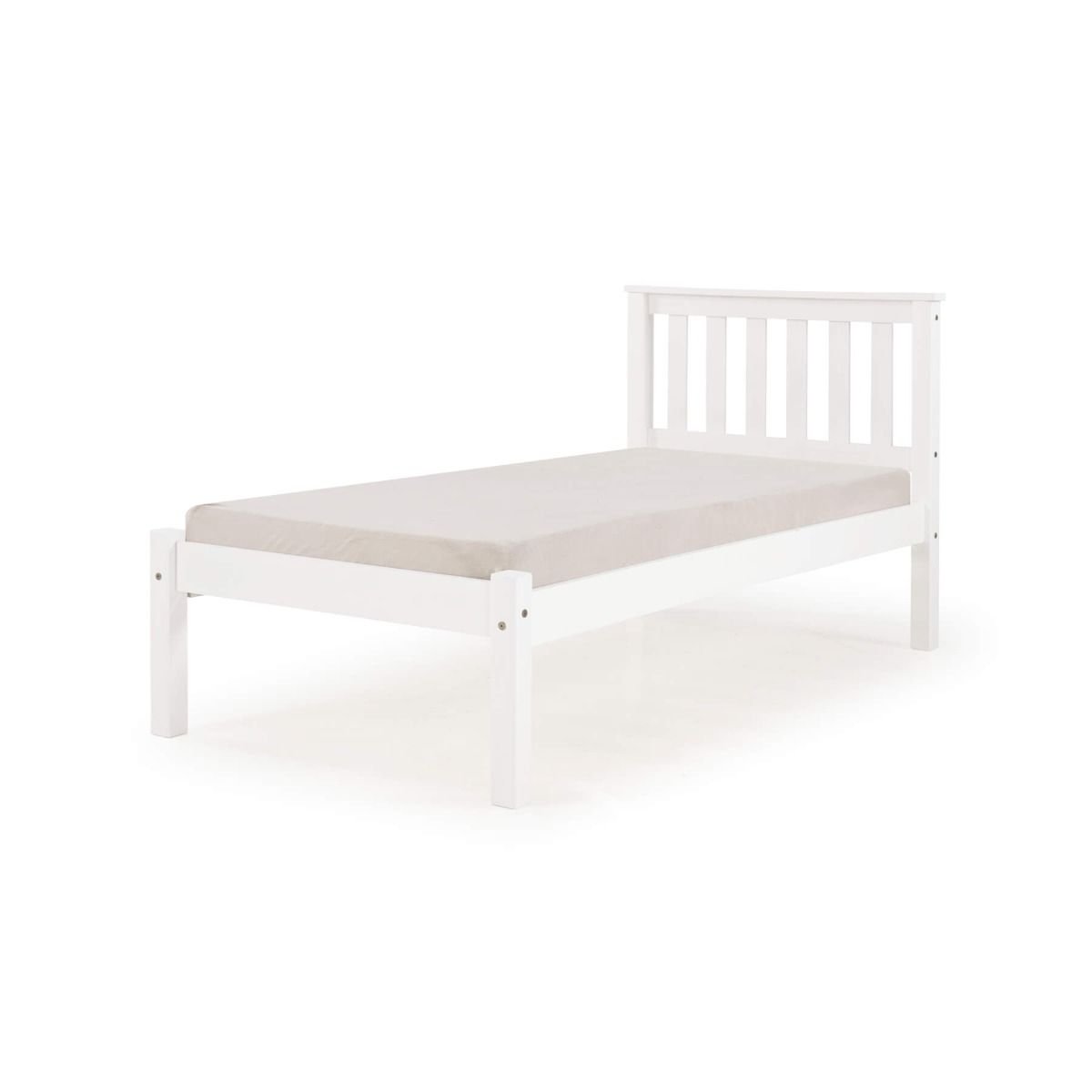 Chandler Classic White Wash Solid Pine Single Bed Frame with Low Footboard - Timeless Charm