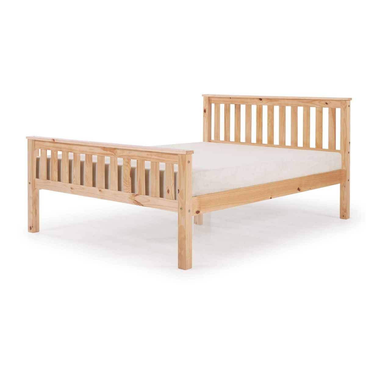 Antique Wash Chandler Classic Solid Pine Small Double Bed Frame with High Footboard
