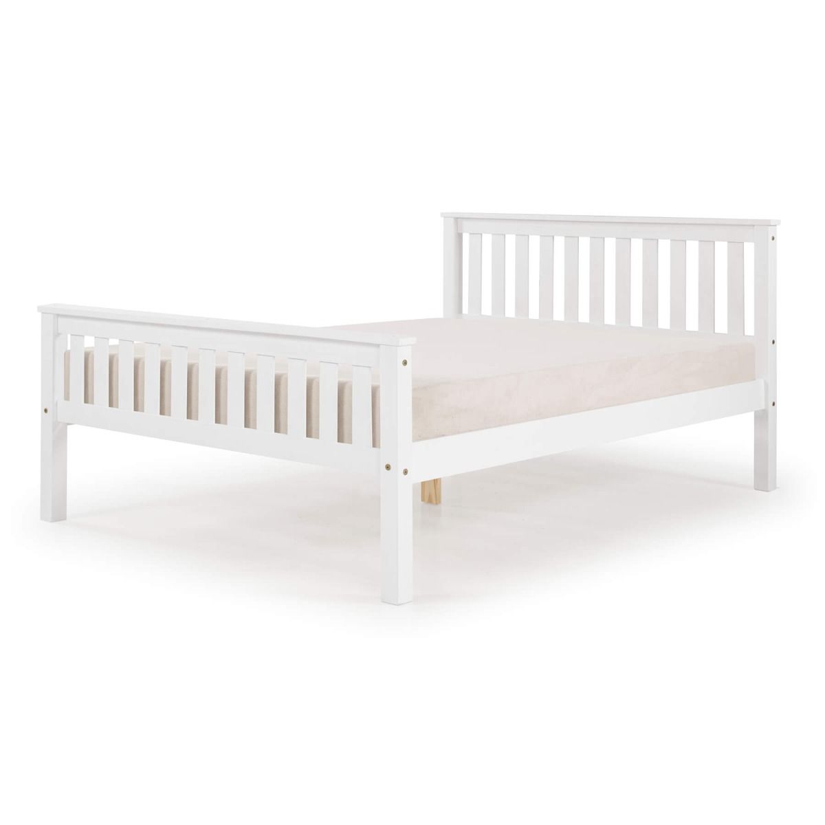 Chandler White Wash Solid Pine King Size Bed Frame with High Footboard - Classic Elegance