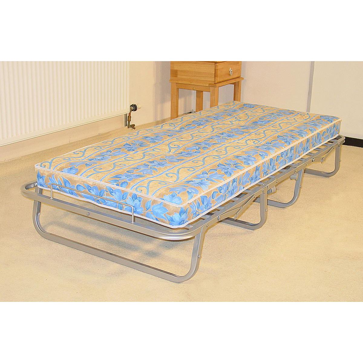 Compact Silver Metal Folding Bed for Singles - Puyallup Collection with Space-Saving Design