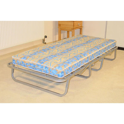 Compact Silver Metal Folding Bed for Singles - Puyallup Collection with Space-Saving Design