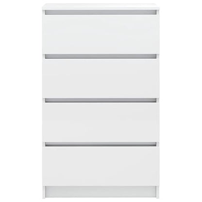 FURCO White High Gloss 4-Drawer Storage Chest for Modern Living Spaces