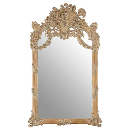 FURCO Sarnia Baroque Wall Mirror in Muted Ivory Frame - Elegant Decorative Accent for Bedroom and Living Spaces