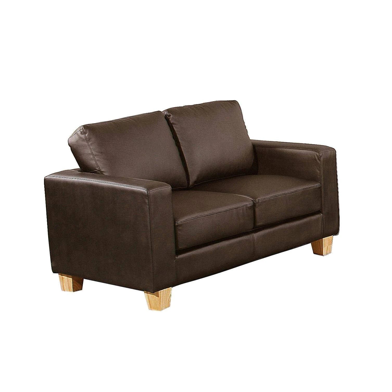 Buxton Chesterfield 2 Seater Sofa in PU Leather - Brown - Nestium