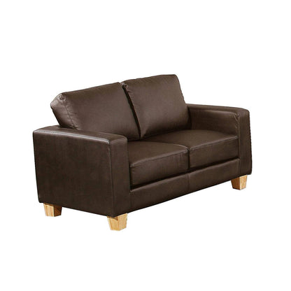 Buxton Chesterfield 2 Seater Sofa in PU Leather - Brown - Nestium