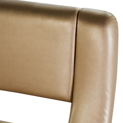 Luxurious Gold Leather Sleigh Bed Frame - 5ft3 EU King Size