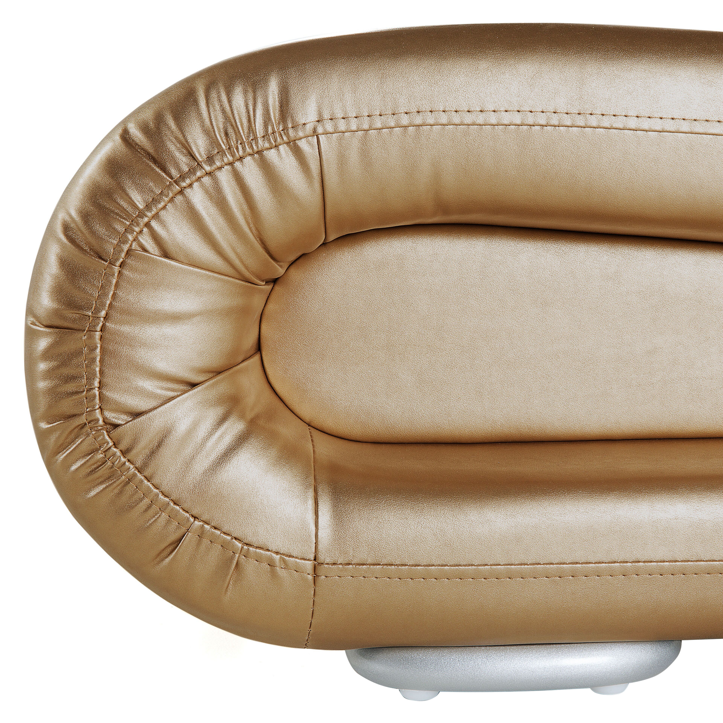 Luxurious Gold Leather Sleigh Bed Frame - 5ft3 EU King Size