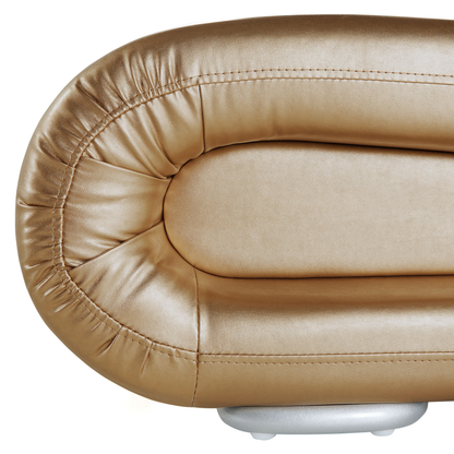 Luxurious Gold Leather Sleigh Bed Frame - 5ft3 EU King Size