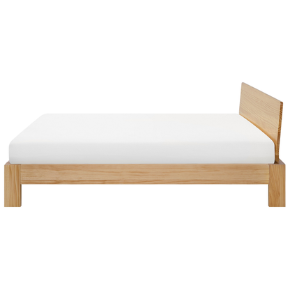 Minimalist Light Pine Super King Bed Frame with Slatted Headboard