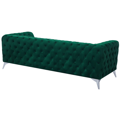 Emerald Green Velvet Chesterfield 3-Seater Sofa
