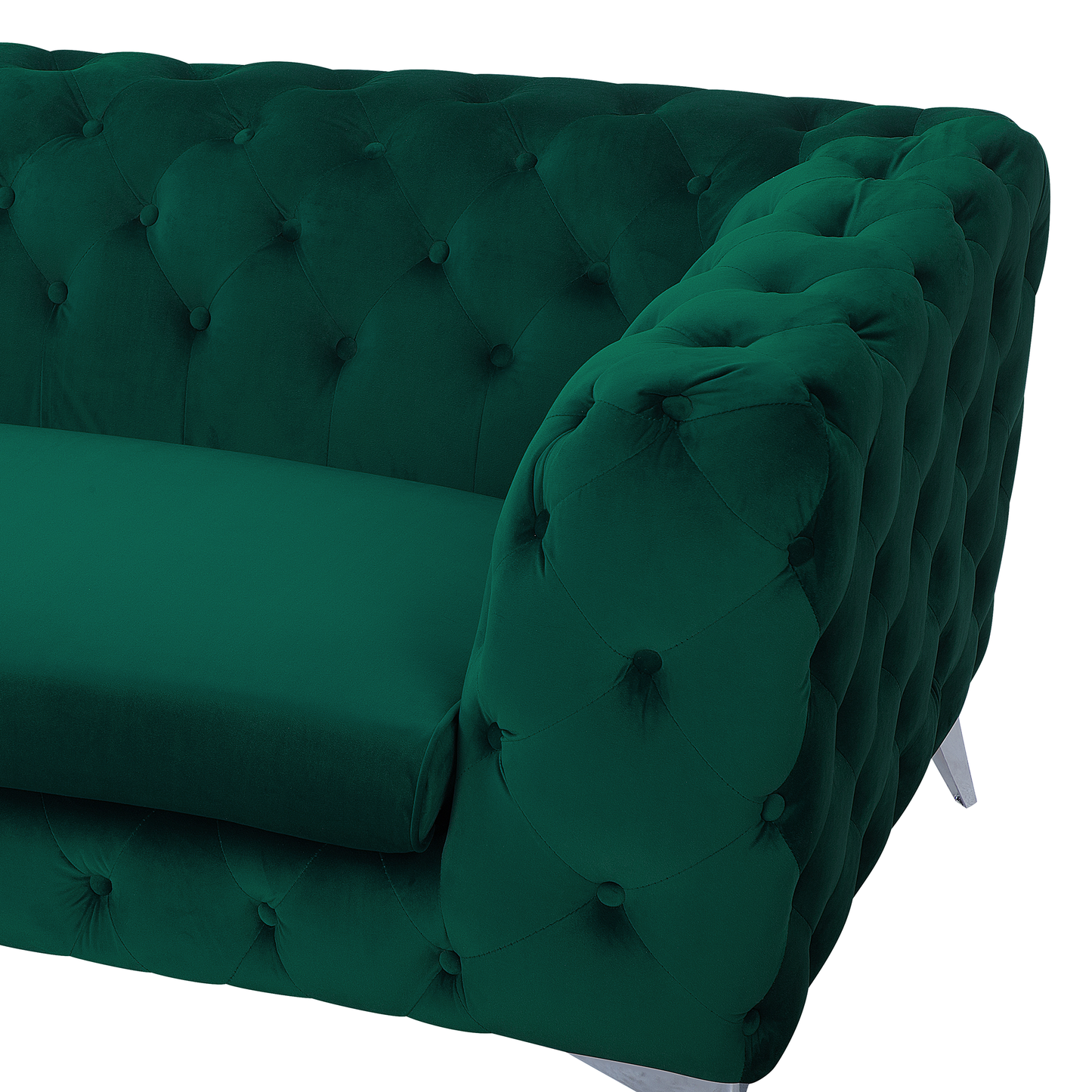 Emerald Green Velvet Chesterfield 3-Seater Sofa