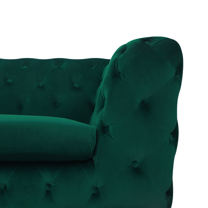 Emerald Green Velvet Chesterfield 3-Seater Sofa