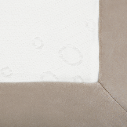 Beige Velvet Super King Divan Bed with Tufted Headrest & Mattress