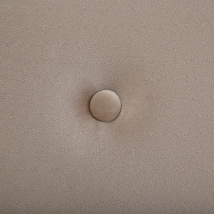 Beige Velvet Super King Divan Bed with Tufted Headrest & Mattress