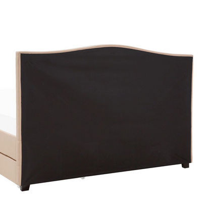 Beige Upholstered Super King Bed Frame with Storage Drawers