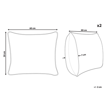 Allergy-Friendly Soft Cotton Bed Pillows - Set of 2, 50x60cm