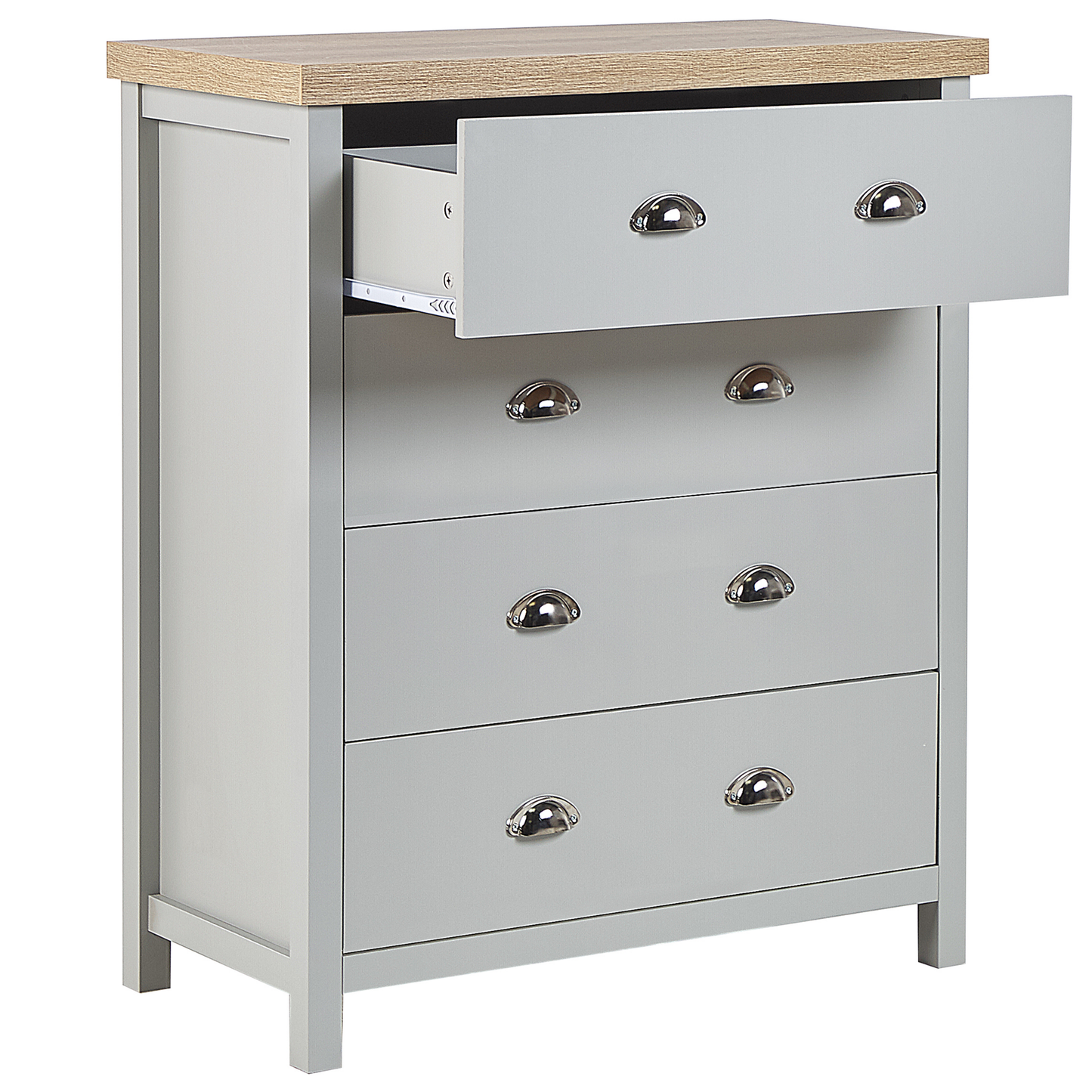 Scandinavian Grey Chest of Drawers with Soft Closing Mechanism